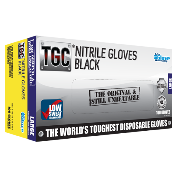 TGC WorkGear Black Nitrile Gloves