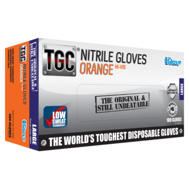 TGC WorkGear Orange Nitrile Gloves